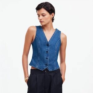 Madewell Blue Denim Vest